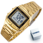 Casio Databank DB-360G-9ADF arany férfi digitális óra, WR50, 10 év