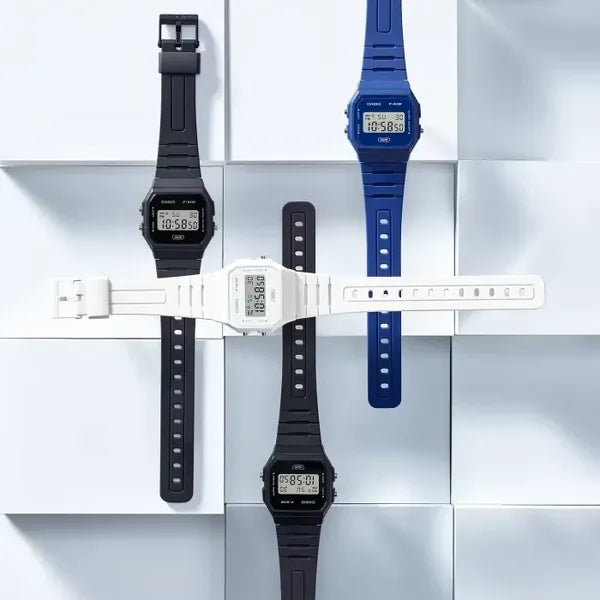 Casio F-91WB-1ADF férfi digitális karóra, WR100, fekete, dobozzal