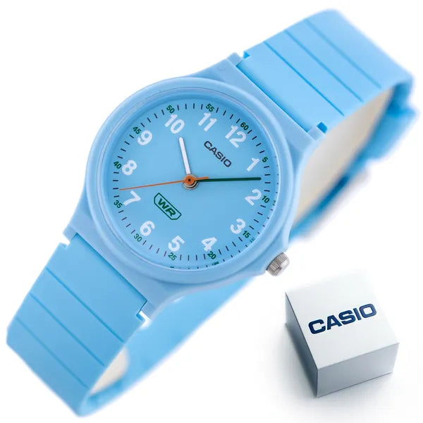 Casio LQ-24B-2BDF női kvarc karóra, kék, 36 mm, WR30, műanyag szíj + díszdoboz