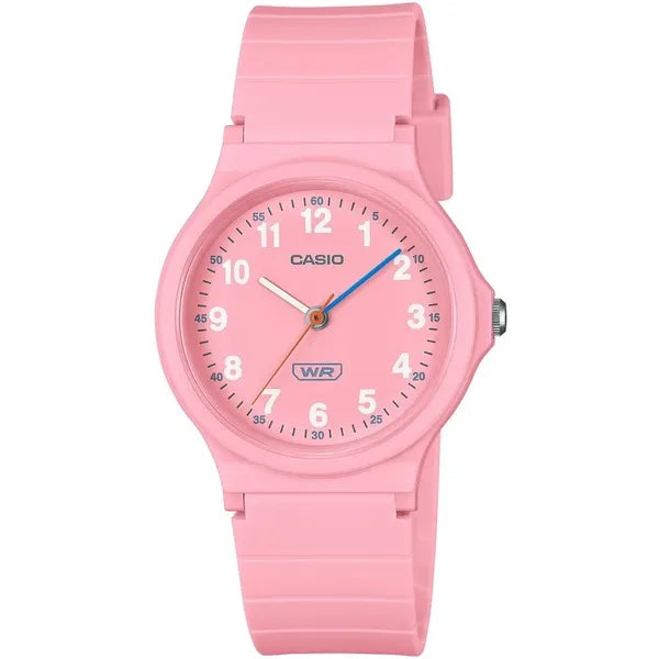 Casio LQ-24B-4BDF női karóra, rózsaszín, kvarc, WR30, analóg, műanyag szíj