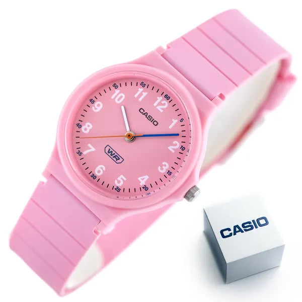Casio LQ-24B-4BDF női karóra, rózsaszín, kvarc, WR30, analóg, műanyag szíj