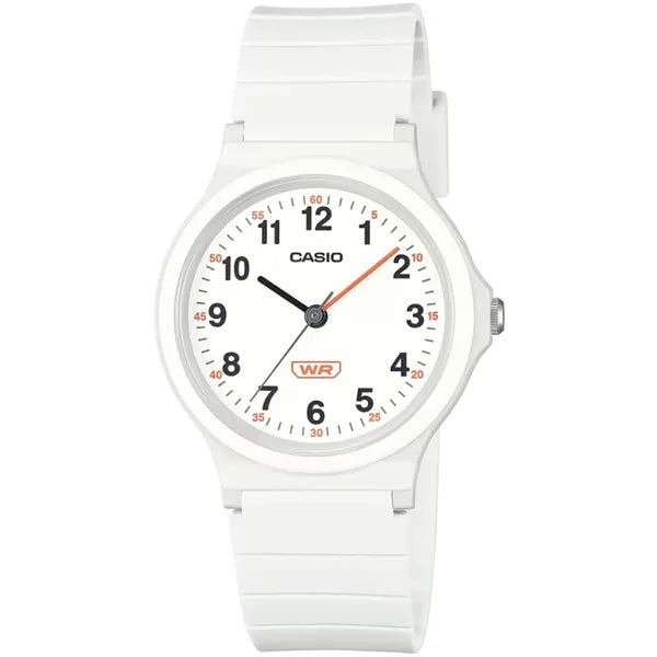 Casio LQ-24B-7BDF női karóra, kvarc, fehér, műanyag, WR30, 36 mm + díszdoboz
