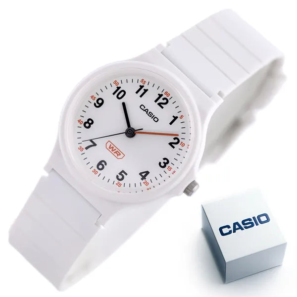 Casio LQ-24B-7BDF női karóra, kvarc, fehér, műanyag, WR30, 36 mm + díszdoboz