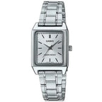 Casio női karóra LTP-V007D-7E, ezüst, téglalap tok, acél szíj, WR50