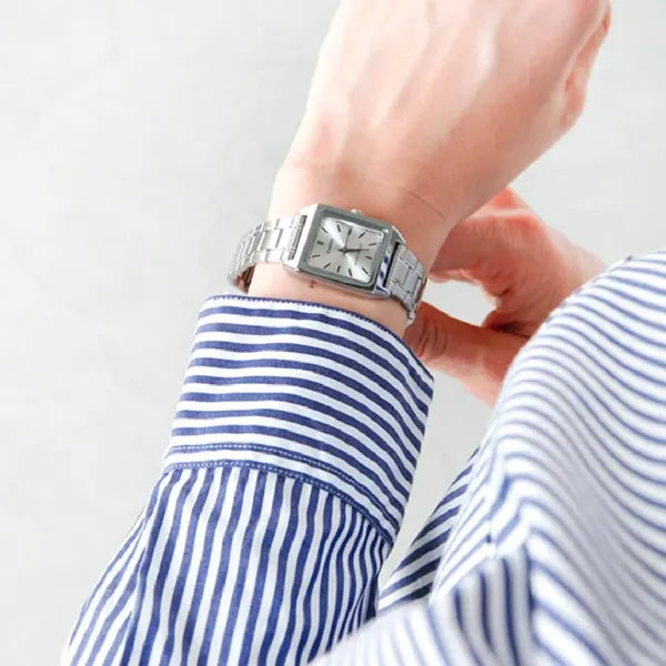 Casio női karóra LTP-V007D-7E, ezüst, téglalap tok, acél szíj, WR50