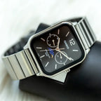 Casio MTP-M305D-1A férfi karóra, acél szíj, fekete számlap, WR50, holdfázis