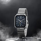 Casio MTP-M305D-1A férfi karóra, acél szíj, fekete számlap, WR50, holdfázis