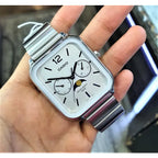 Casio MTP-M305D-7AVDF férfi karóra, acél, fehér számlap, WR50, holdfázis