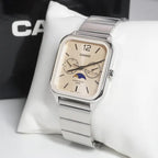 Casio MTP-M305D-9A férfi karóra, rozéarany, acél, WR50, díszdobozzal