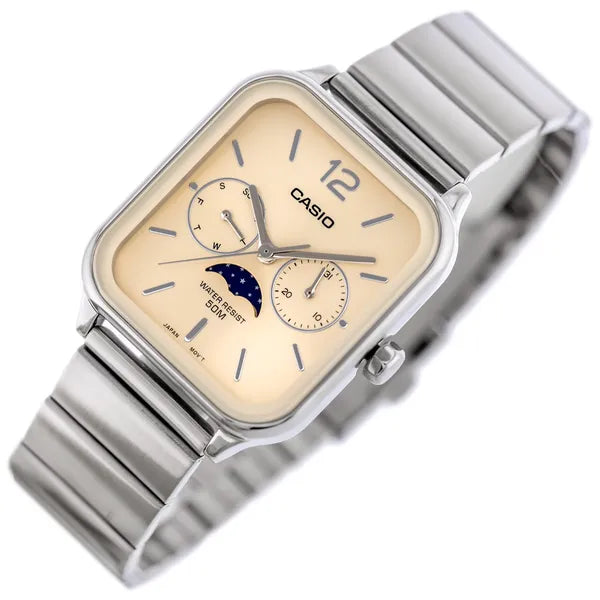 Casio MTP-M305D-9A férfi karóra, rozéarany, acél, WR50, díszdobozzal