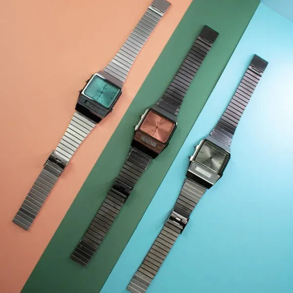 Casio Vintage AQ-800ECGG-4ADF uniszex óra, 2 időzóna, rózsaarany számlap, WR30