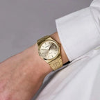 Casio MTP-B145G-9A férfi karóra, arany acél, rózsaarany számlap, kvarc, dátum