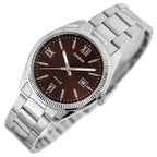 Casio MTP-1302DD-5A férfi karóra, barna számlap, acél szíj, WR50, díszdoboz