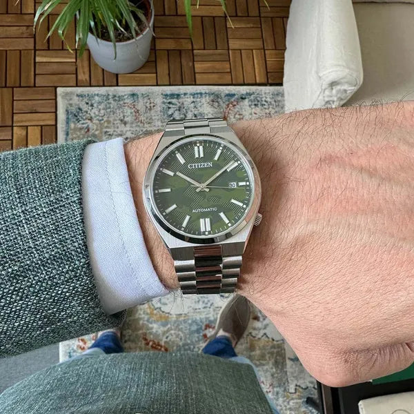Citizen Tsuyosa NJ0159-86X férfi automata óra, zöld számlap, 40 mm, zafírüveg