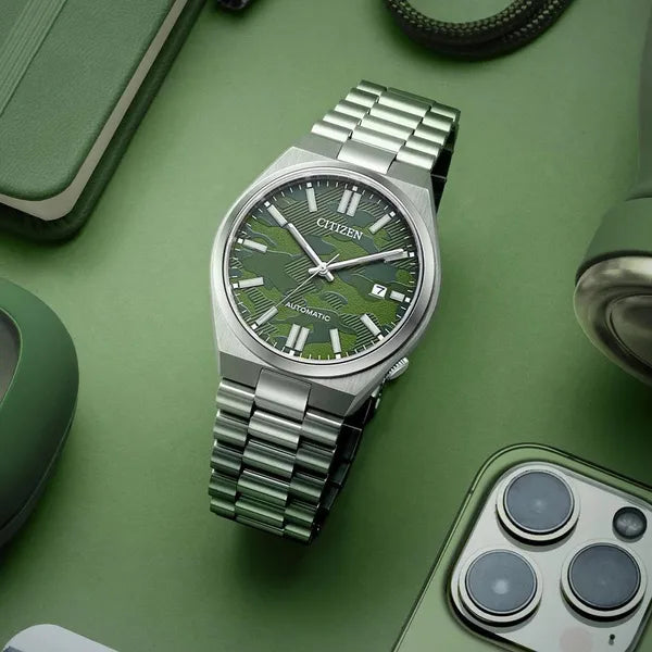 Citizen Tsuyosa NJ0159-86X férfi automata óra, zöld számlap, 40 mm, zafírüveg