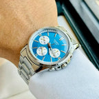 Casio MTP-1375D-2A2 férfi karóra, kék számlap, acél szíj, WR50, 40 mm