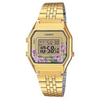 Casio LA680WGA-4C női digitális óra, arany, WR30, kvarc, acél szíj