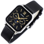 Casio férfi karóra MTP-M305L-1A2, fekete számlap, holdfázis, bőr szíj, WR50