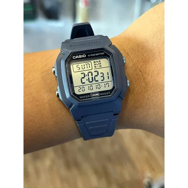 Casio W-800H-2A férfi digitális óra, WR100, sötétkék, kvarc