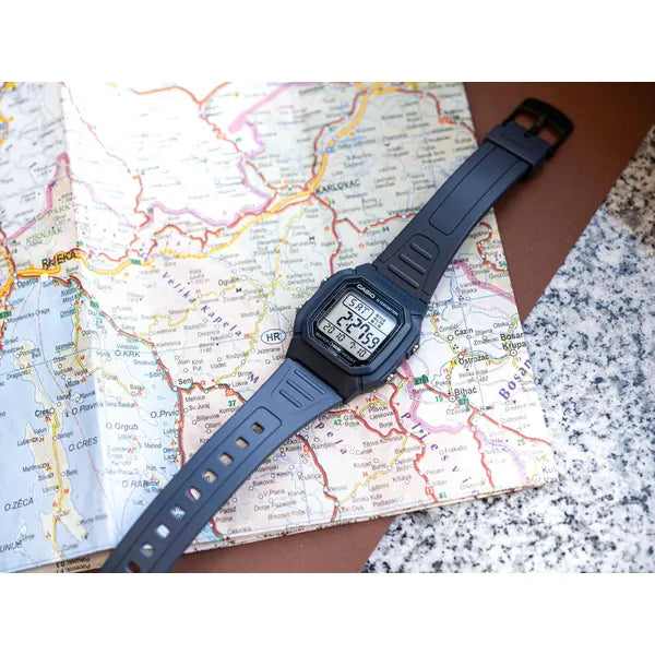 Casio W-800H-2A férfi digitális óra, WR100, sötétkék, kvarc