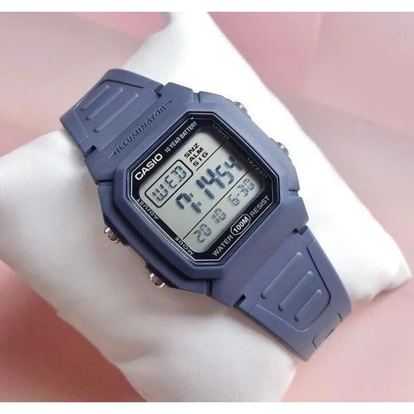 Casio W-800H-2A férfi digitális óra, WR100, sötétkék, kvarc