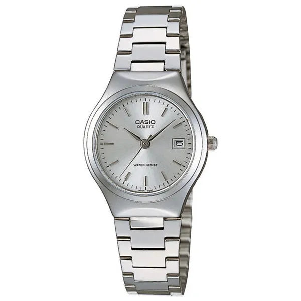 Casio LTP-1170A-7A női karóra, ezüst, acél szíj, dátum, WR30 + díszdoboz