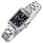 Casio női karóra LTP-1234DD-1A, téglalap tok, acél szíj, fekete, WR30