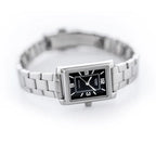 Casio női karóra LTP-1234DD-1A, téglalap tok, acél szíj, fekete, WR30