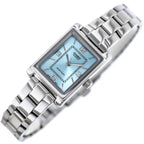 Casio LTP-1234DD-2A női karóra, téglalap tok, acél szíj, türkiz számlap, WR30