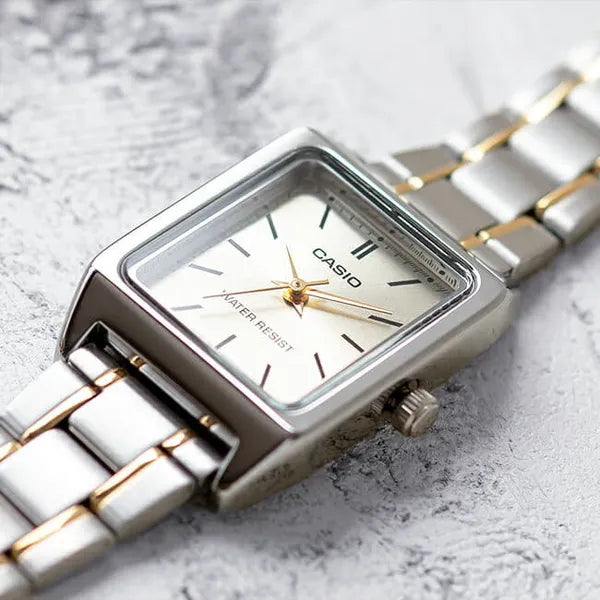 Casio LTP-V007SG-9E női karóra, kvarc, két tónusú acél szíj, 31 mm, WR30