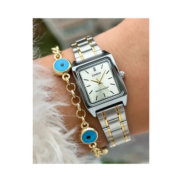 Casio LTP-V007SG-9E női karóra, kvarc, két tónusú acél szíj, 31 mm, WR30