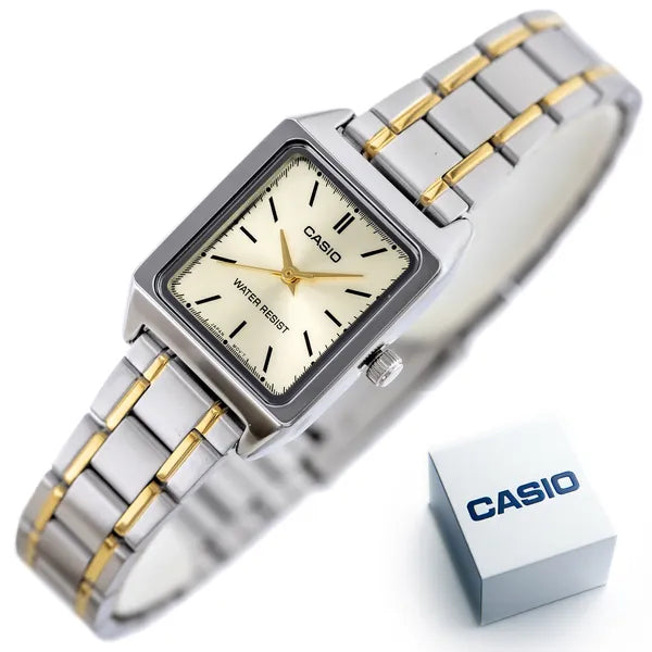 Casio LTP-V007SG-9E női karóra, kvarc, két tónusú acél szíj, 31 mm, WR30