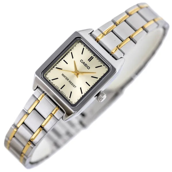 Casio LTP-V007SG-9E női karóra, kvarc, két tónusú acél szíj, 31 mm, WR30