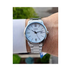 Casio férfi karóra MTP-V002D-7B3, ezüst acél, fehér számlap, WR30, 44 mm, dátum