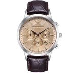 Emporio Armani AR2433 férfi kronográf karóra, bőr szíj, WR50, 43 mm