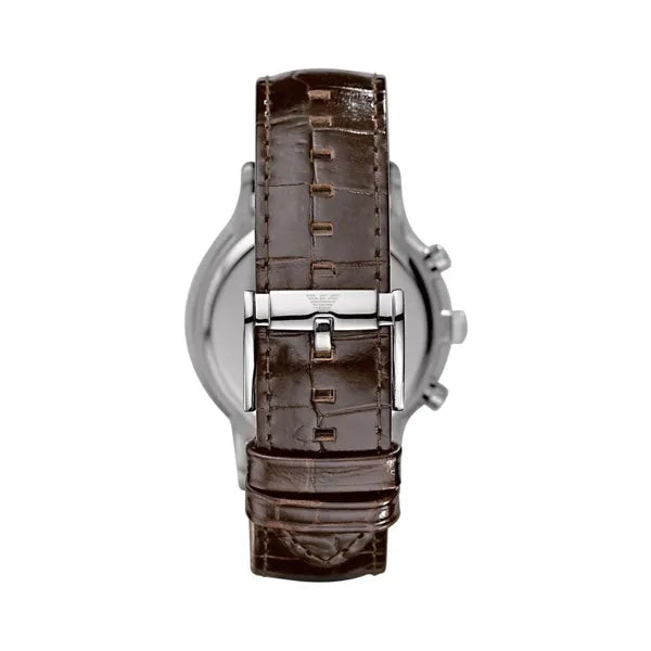 Emporio Armani AR2433 férfi kronográf karóra, bőr szíj, WR50, 43 mm