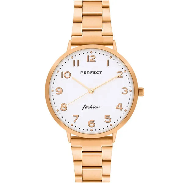 Női karóra rózsaarany fémszíjjal, Miyota kvarc, 3 ATM, ásványi üveg, 36 mm