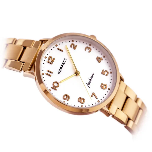 Női karóra rózsaarany fémszíjjal, Miyota kvarc, 3 ATM, ásványi üveg, 36 mm