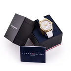 Tommy Hilfiger Monica 1782594 női karóra, 38 mm, bőr szíj, arany tok, fehér