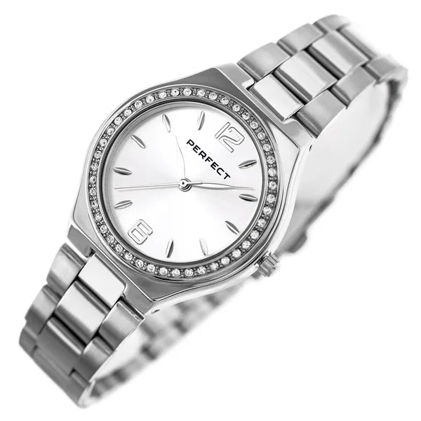 Perfect női karóra S390-01, ezüst, kvarc, fém szíj, 34 mm + doboz