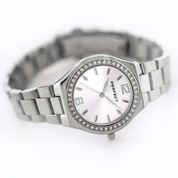 Perfect női karóra S390-01, ezüst, kvarc, fém szíj, 34 mm + doboz