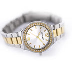 Perfect S390-05 női kvarc karóra, ezüst/arany, kristályos, 34 mm, WR30