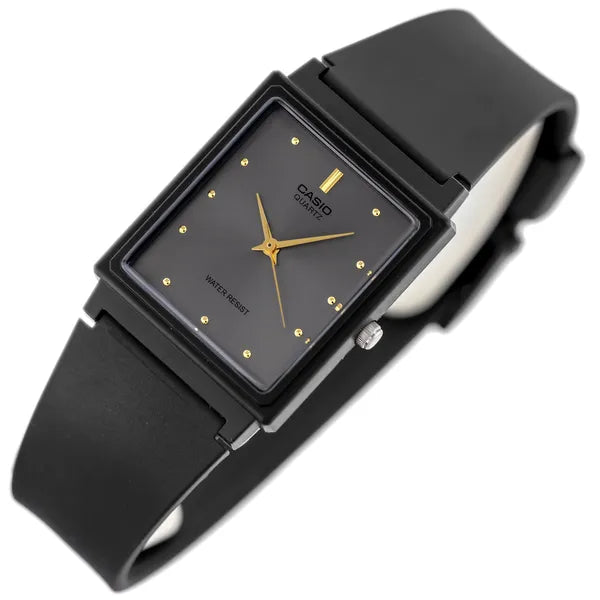 Casio MQ-38-8A női karóra, téglalap, fekete, kvarc, WR30, műanyag szíj
