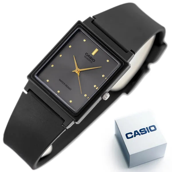 Casio MQ-38-8A női karóra, téglalap, fekete, kvarc, WR30, műanyag szíj