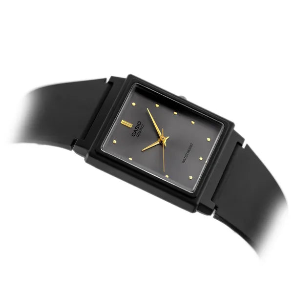 Casio MQ-38-8A női karóra, téglalap, fekete, kvarc, WR30, műanyag szíj