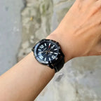 Casio férfi karóra MTP-VD01BL-1B, fekete, 45 mm, bőr szíj, WR50