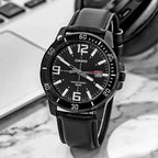 Casio férfi karóra MTP-VD01BL-1B, fekete, 45 mm, bőr szíj, WR50