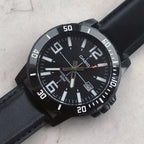 Casio férfi karóra MTP-VD01BL-1B, fekete, 45 mm, bőr szíj, WR50