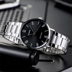 Casio MTP-VT01D-1B2 férfi karóra, fekete számlap, acél szíj, 40 mm, WR30