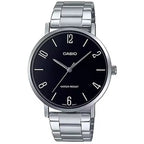 Casio MTP-VT01D-1B2 férfi karóra, fekete számlap, acél szíj, 40 mm, WR30